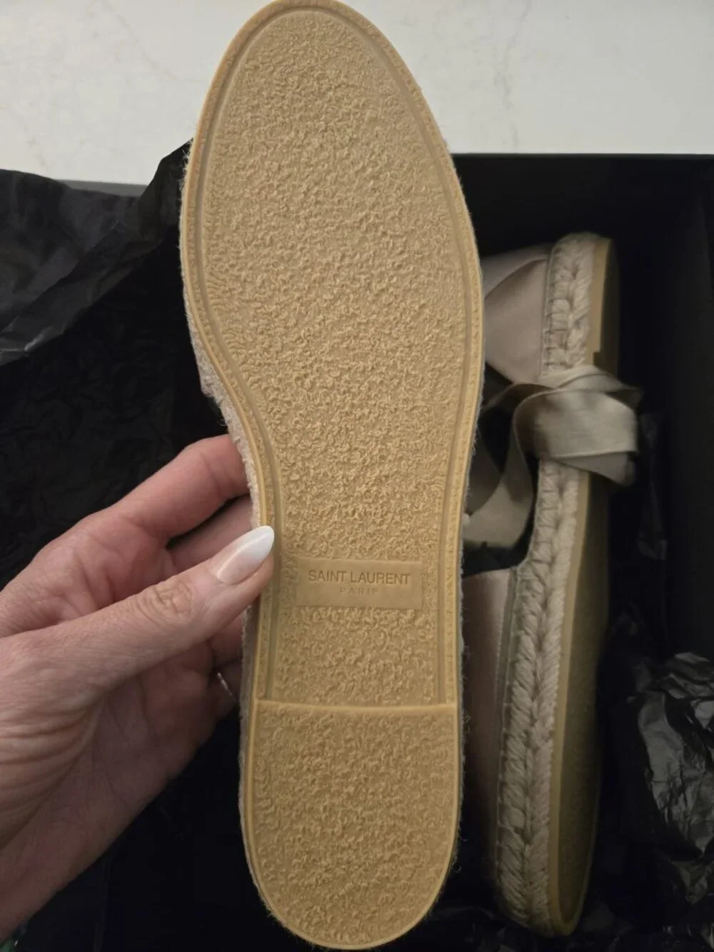 Saint Laurent satin espadrilles